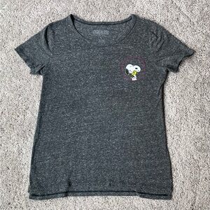 Snoopy Gray Marbled Short Sleeve Peanuts Tee Shirt Size Large